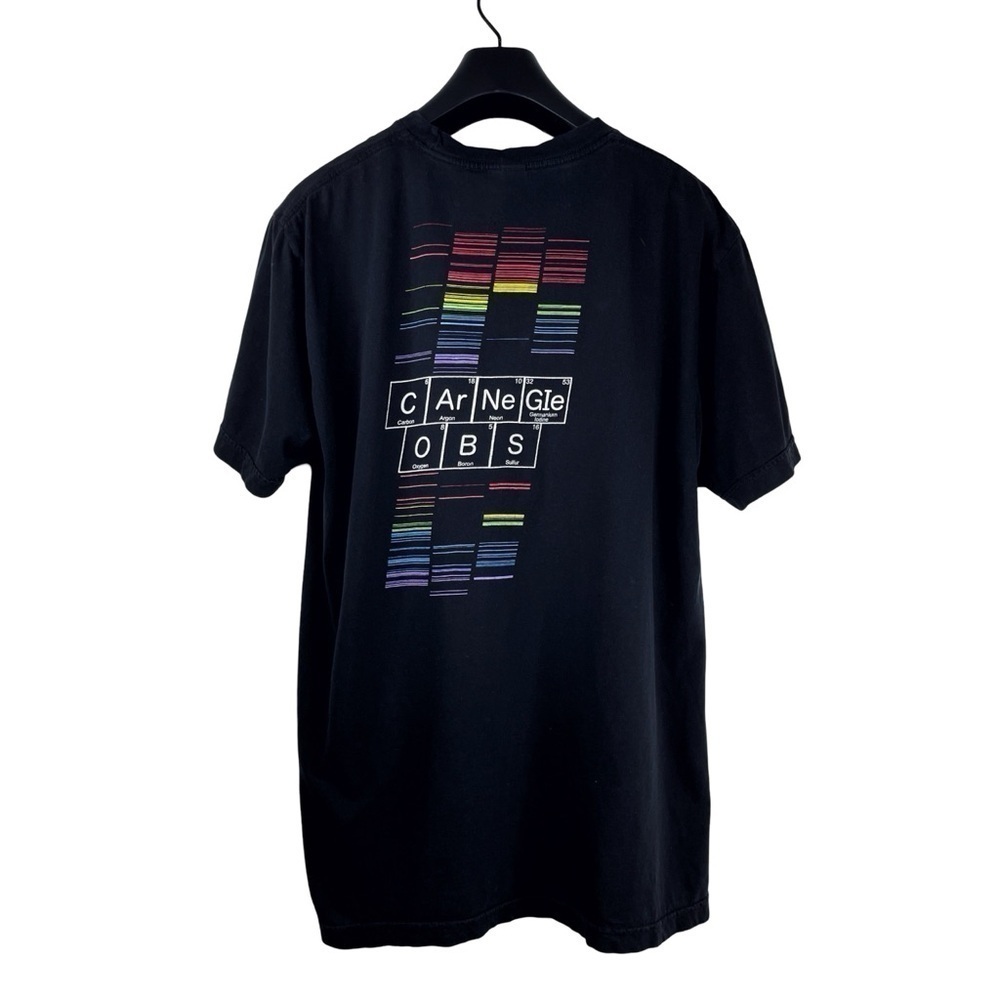 AMERICAN APPAREL CARNEGIE SCIENCE Men's Black Crew Neck Graphic T-shirt Design L